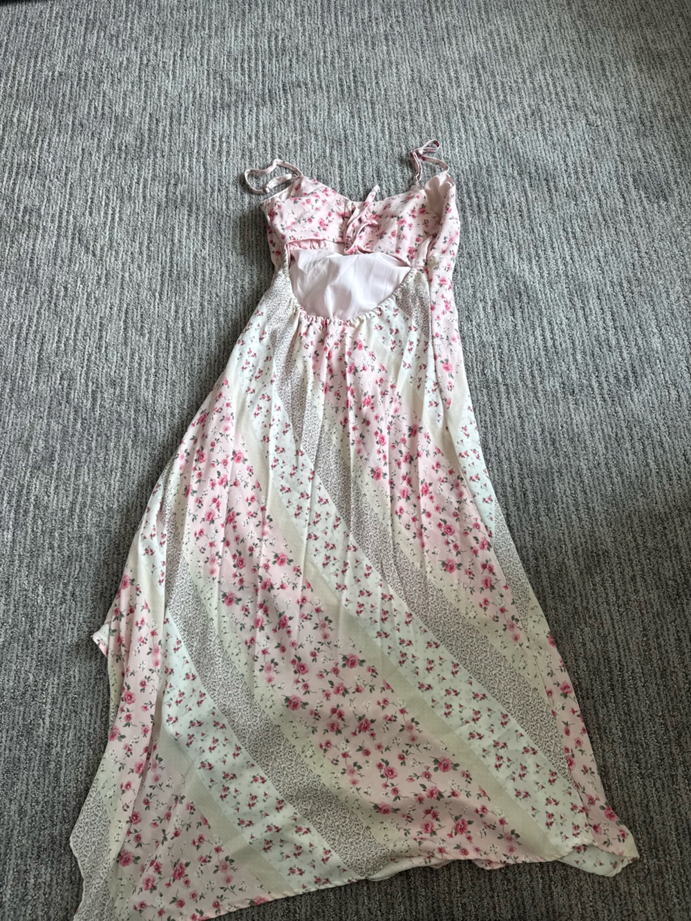 Hollister Asymmetrical Crepe Open-Back Midi Slip Dress - Picture 3 of 4